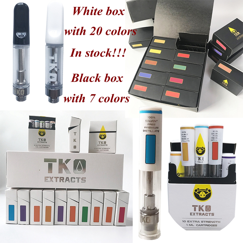 

TKO Extracts Empty Carts 510 Thread Ceramic 1ml Vape Cartridge Packaging Oil Dab Pen Wax Vaporizer Glass Tank 0.8ml Atomizer Vape Pens