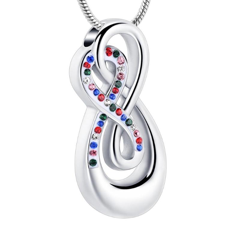 

Cremation Jewelry Infinity Love Heart Urn Necklace for Ashes Holder Crystal Urn Pendant That Hold Ashes for Women