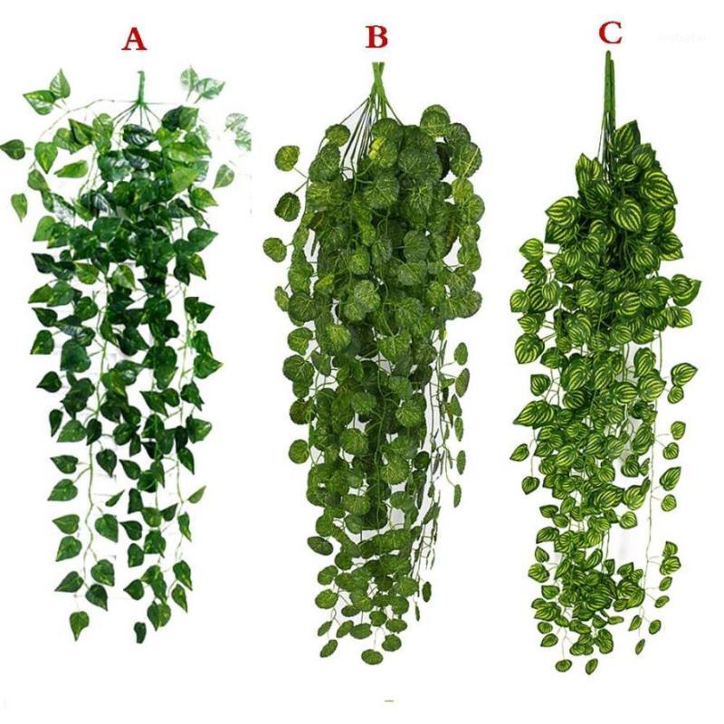 

1Pcs Artificial Fake Hanging Vine Plant Leaves Garland Home Garden Wall Decoration Green JUNE111