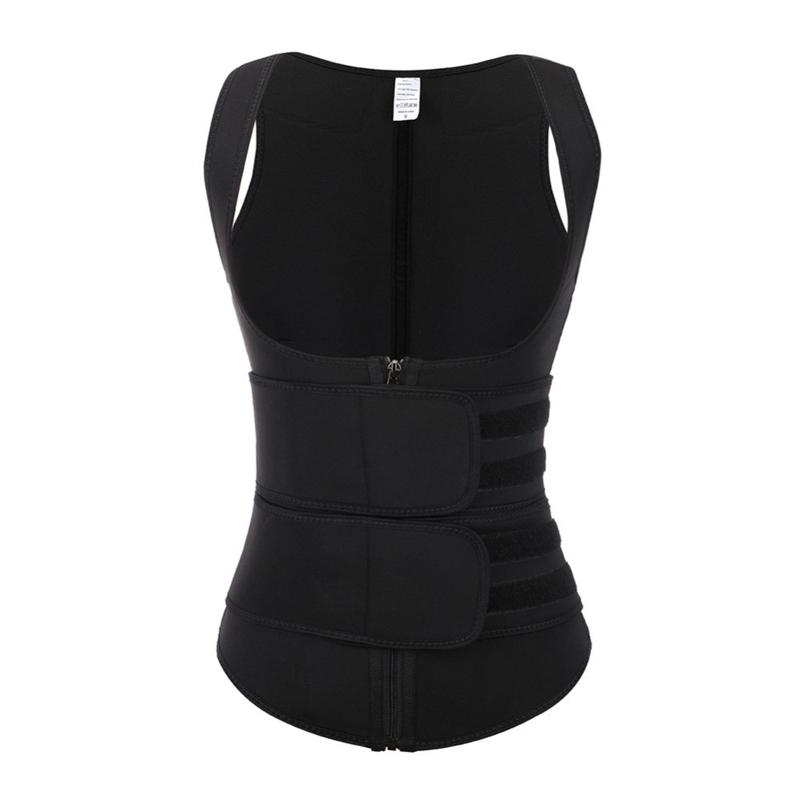 

Women Waist Trainer Corset Zipper Hook Shapewear Double Control Body Shaper Tummy Fat Burning Waist Cincher, Black