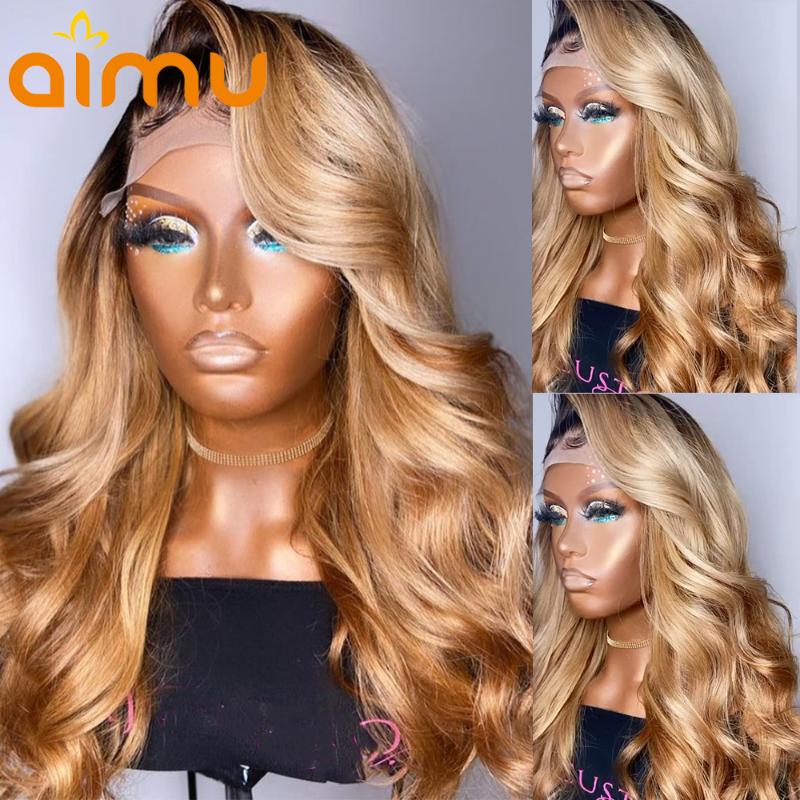 

Ombre Honey Blonde 13x6 Lace Frontal Wigs Water Body Wave Pre Plucked Glueless Hd Lace Human Hair Wig For Women Brazilian Remy