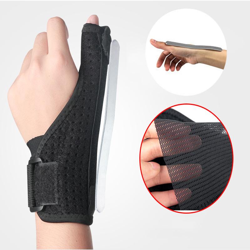 

Recovery Wrist Thumb Hand Support Protector Steel Splint Stabiliser Arthritis Carpal Tunnel Sport Gym Finger Brace Guard, Black