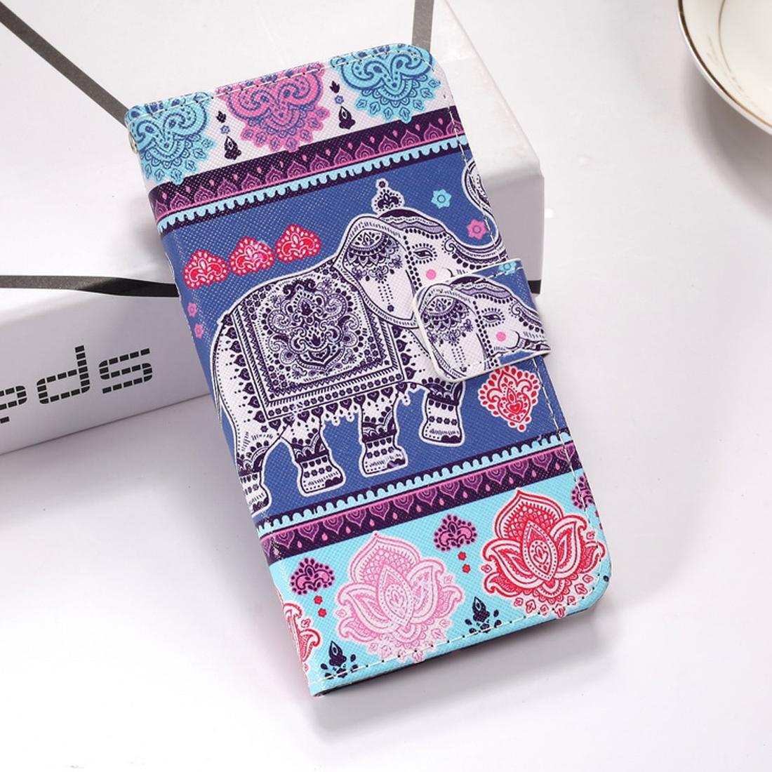 

Elephant Pattern Colored Drawing Horizontal Flip Leather Case for Huawei P30 Lite with Holder Card Slots Wallet Lanyard