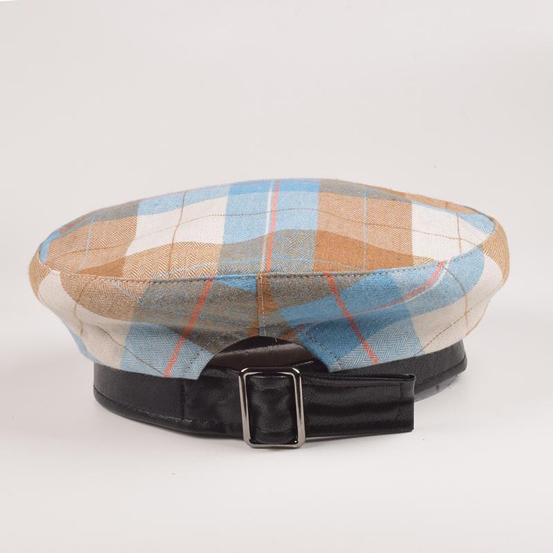 

New Style Gothic Punk Harajuku Adjustable Buckle Women Vintage Red Plaid Beret Hats Cool Girl Painter Hats1, Army green