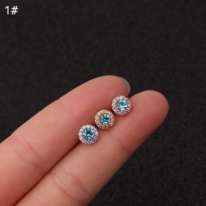 

Piercing Earring Piercing Jewelry Tragus Cartilage Studs Rainbow Crystal Barbell Zircon Stainless Steel Ear