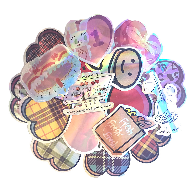 2 Sets=46PCS Cute Strawberry Laser Cartoon Sticker Mobile Phone Water Cup Computer Helmet Sticker-image-592715462