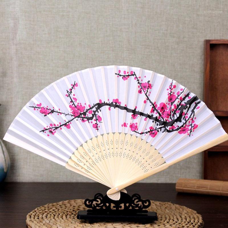 

Summer Supplies Bamboo Folding Hand Fan Dancing Fan Delicate Elegant Wedding Christmas Party Silk Women Girl1