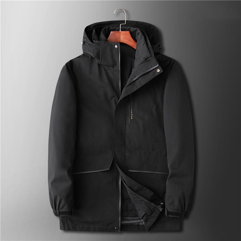 

JUSTAR Men's winter new plus size detachable down jacket casual coat, Army green