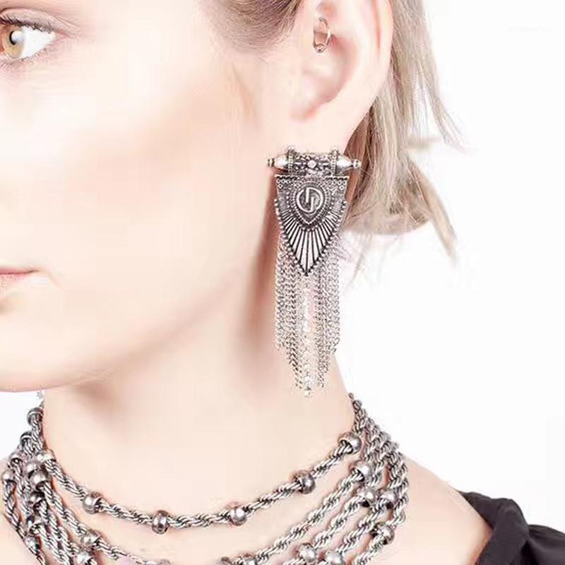 

Ztech Metal Tassels Bohemia Big Long Earrings for Women Accessories Handmade Geometric Earrings boucles d oreille femme1