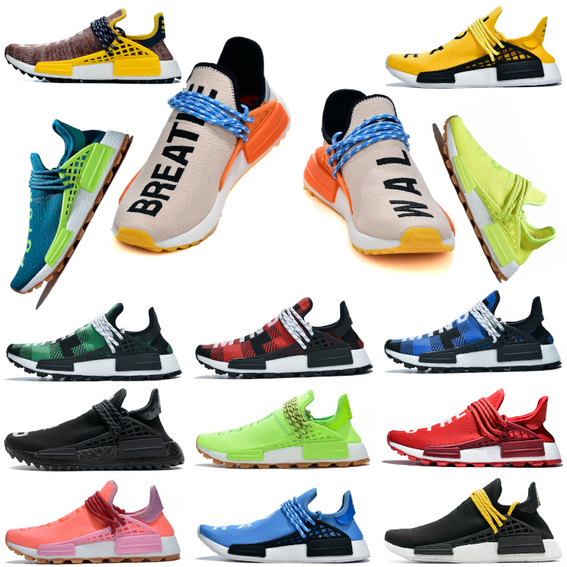 

2020 Pharrell Williams NMD Human Race Shoes Running Shoes Equality Nerd Black Nobel Ink Human Races Mens Shoes Women Trainers Sneakers 36-47