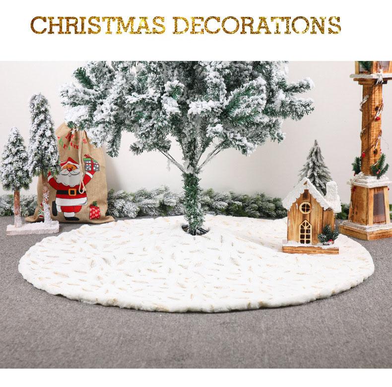 

90CM/122CM Christmas Tree Skirt Luxury Faux Fur Christmas Tree Skirt White for Xmas Party Holiday Decorations