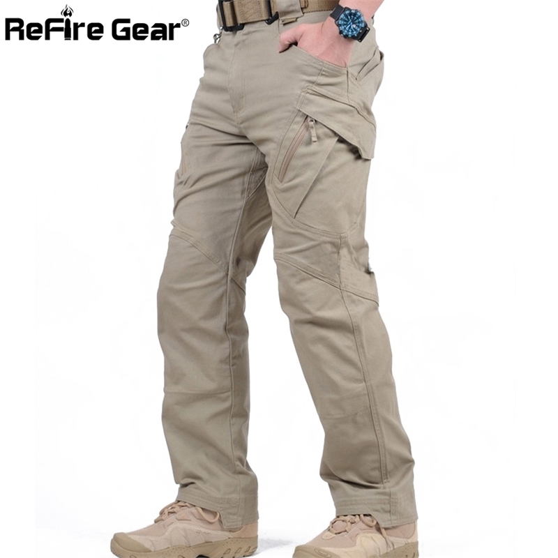 

IX9 City Tactical Cargo Pants Men Combat SWAT Army Military Pants Cotton Many Pockets Stretch Flexible Man Casual Trousers XXXL 201114, Army green