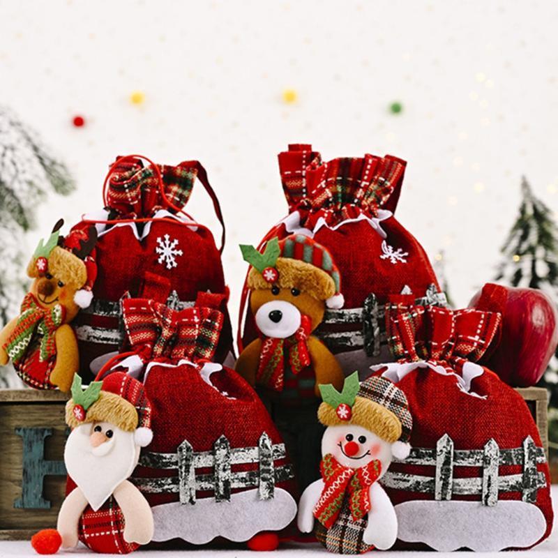 

Christmas Bell Old Man Snowman Gift Tote Bag Candy Bag Christmas Tree Trinket Santa Claus Xmas Gift Candy Bags Navidad1