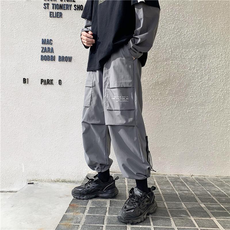 

Quick drying sports pants loose casual pants all season long men' fashion, Black
