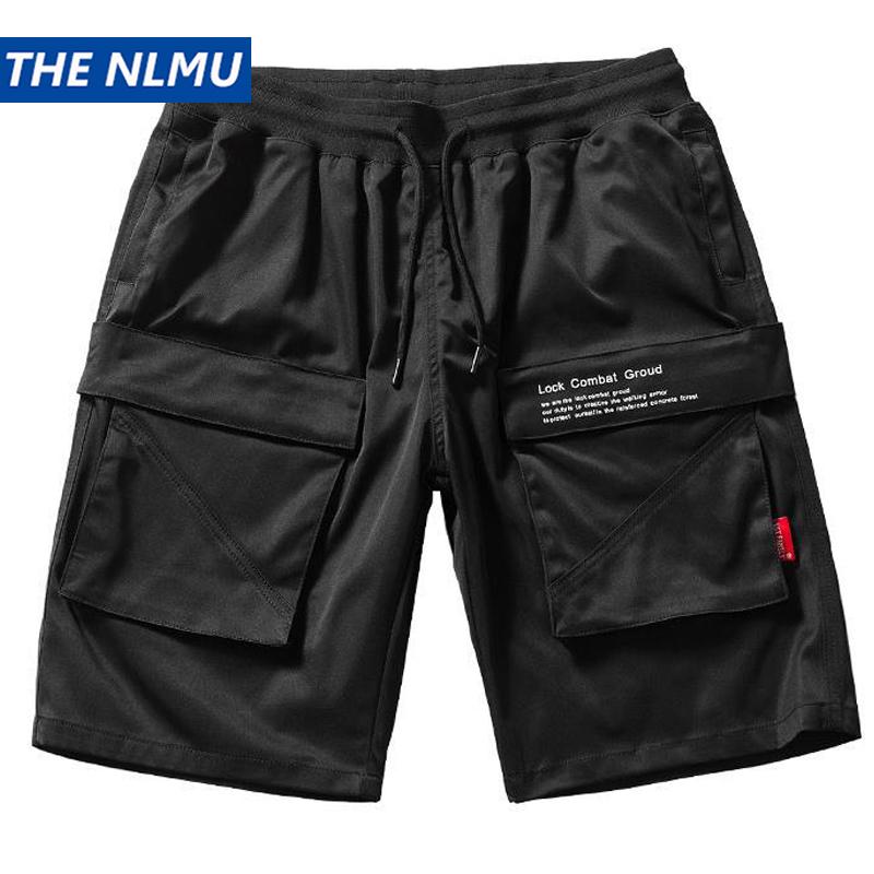 

Men Hip Hop Cargo Shorts Streetwear 2020 Harajuku Joggers Short Side Pocket Summer Black Casual Track Shorts Street Wear WO164