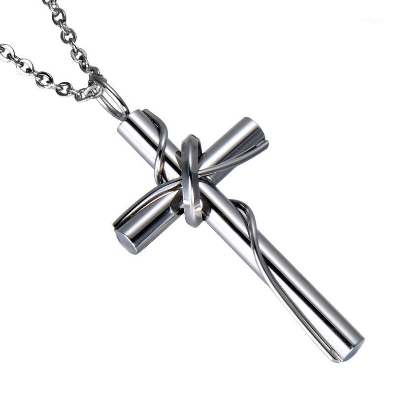 

Chains Stainless Steel Finger Circle With Cross Pendant Christian Titanium Necklace1