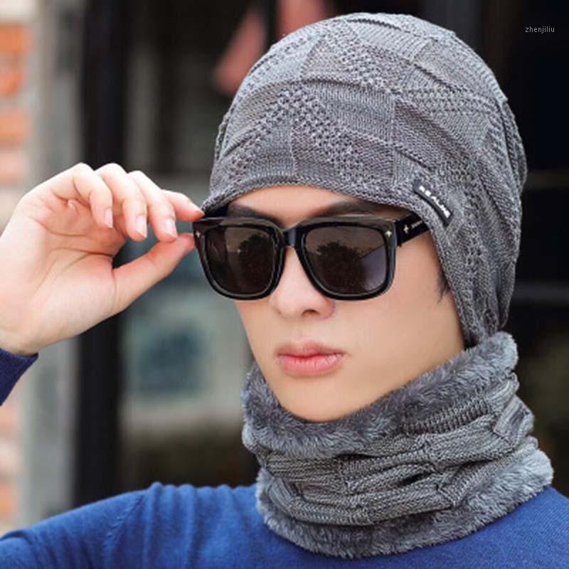 

New Hat Men's Winter Thickening Cycling Wool Cap Warm Knitted Hat 2020 Fashion Headdress Ear Cap S861