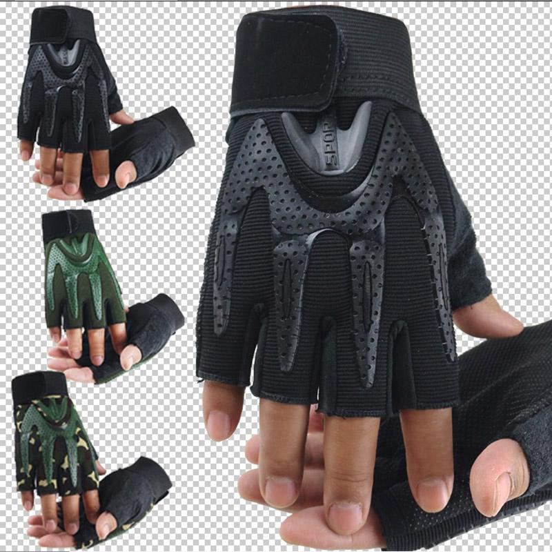 

Five Fingers Gloves Steel Fork Half Finger Outdoor Sports Tactical Men's Thin Spring Summer Sun Protection Non-slip Army Fan B59