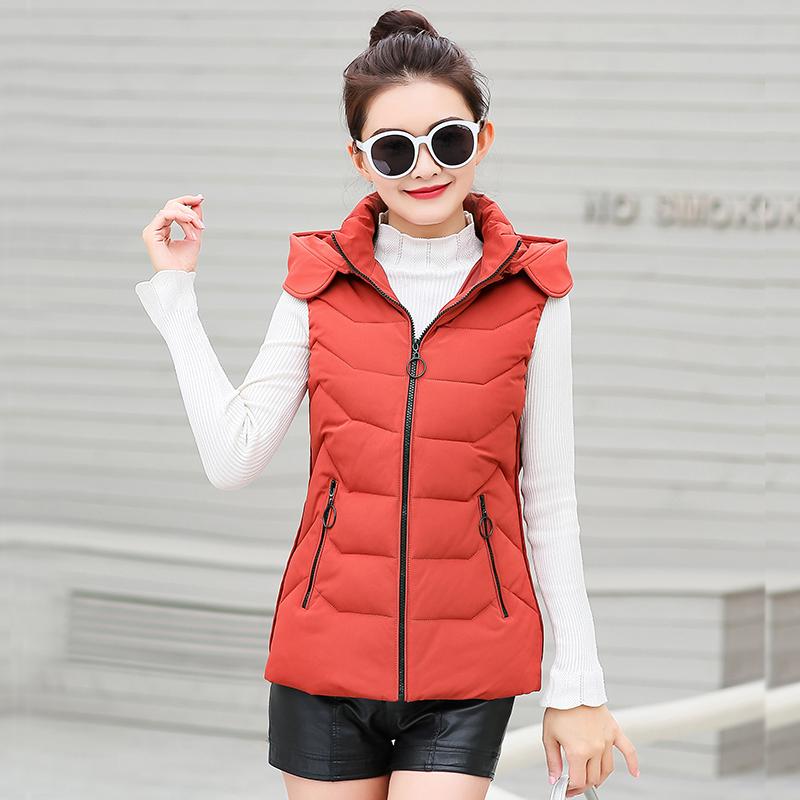 

Orwindny Hooded Winter Vest Women Green Waistcoat Plus Size M-4XL Warm Vest Coat Female Jacket Sleeveless Padded for Woman, Black