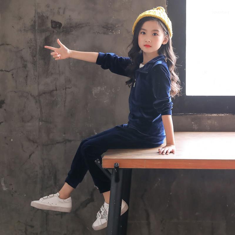 

children tracksuits girls 2 piece/set clothing sets crown printing velvet autumn hooded sports suit boy boy clothes 4-12 years1, Red