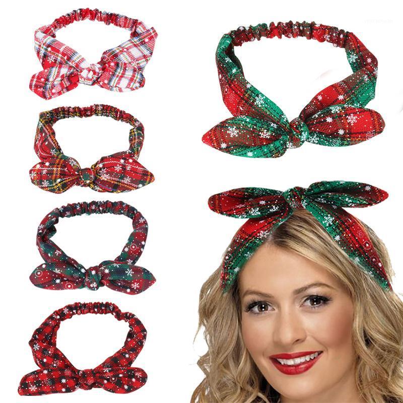 

23cm Christmas Deco Green Red Headband Xmas Decoration For Home Girls Hairband New Year 2021 Gift Kerst Navidad1