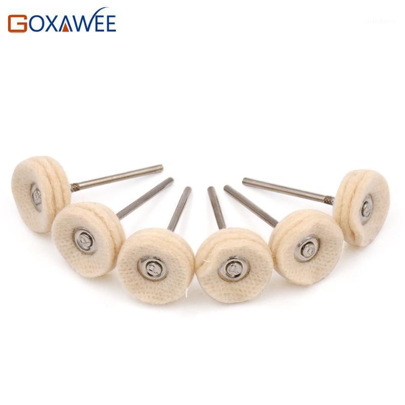

GOXAWEE 10pcs Polish Brush Rotary Tools white yellow buff wheel felt wheel for dremel accessories tools abrasive wheels 22mm1