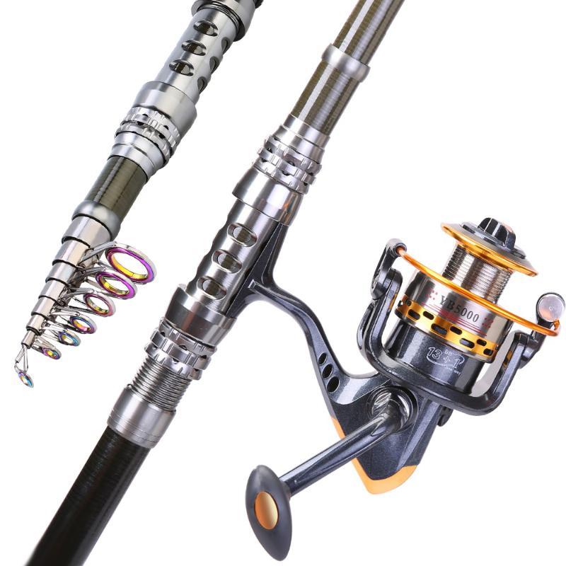 

Sougayilang 1.8m-3.3m Carbon Fishing Rods and Spinning Fishing Reel Set Pole Sea Carp Fising Tackle