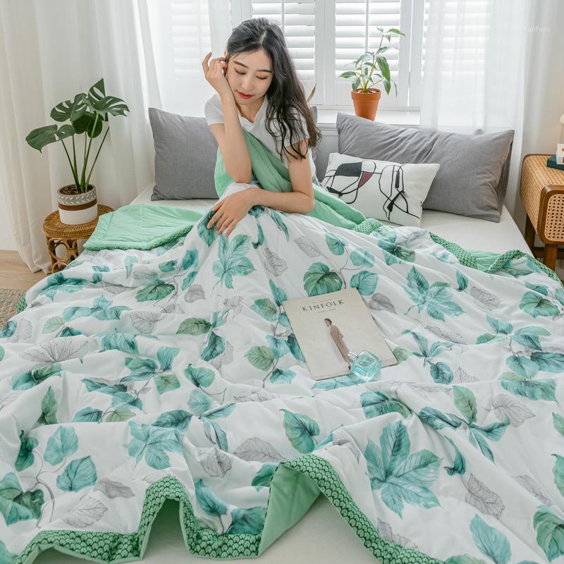 

2020 new style super soft printed air conditioning quilt washed by single and double summer cool quilt1, 02