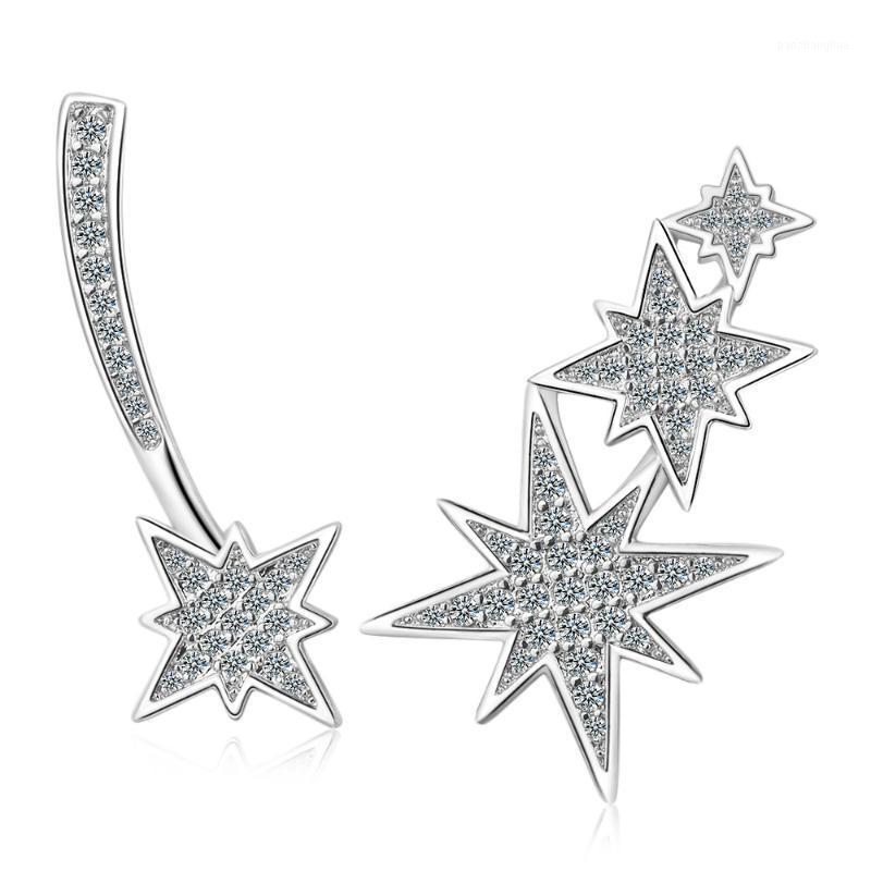 

Stud CL-231 Star Earrings Trendy Female Temperament Long Diamond Asymmetrical Ins Girl Heart Ear Jewelry Personality Net Red, Golden;silver