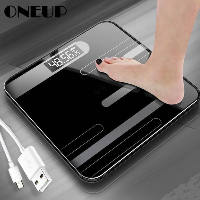 

ONEUP Bathroom Body Scales Glass Intelligent Home Electronic Digital Floor Weight Balance Bariatric LCD Display Home Accessories