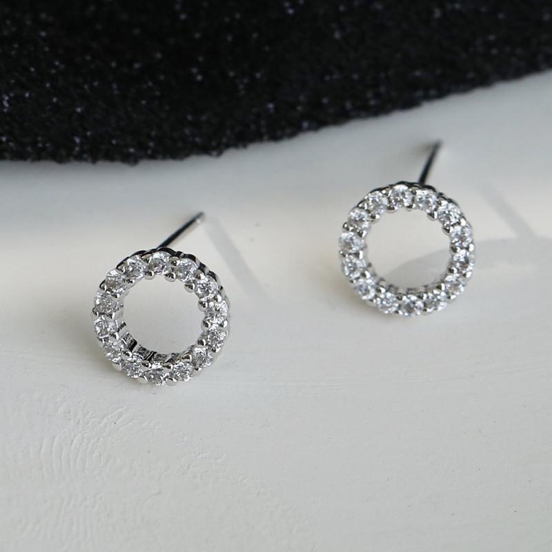 

Korean new small cute Round earrings for women Punk inlay zircon statement stud earrings Fashion Jewelry 2020 girl Gift