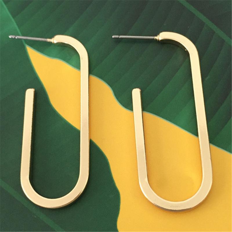 

New Trendy Party Fashion Gold Color Geometric Shape Hoop Earrings Pentagon Shape Earrings for Bohemian Ethnic Women Accessories