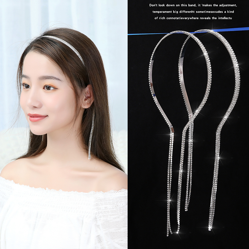 

Fashionable and exquisite flash diamond hair band fairies all kinds of going out forest super fairy hairpin fake Earrings tassel pendant