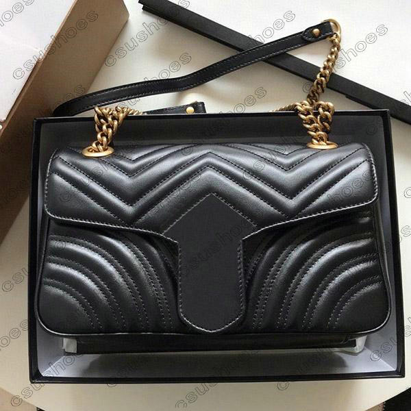 

Marmont Chains Bag 443497 Cross Body Handbags Luxury Purses Designers Fashion Womens Shoulder Crossbody Leather Chain Bags, No bag