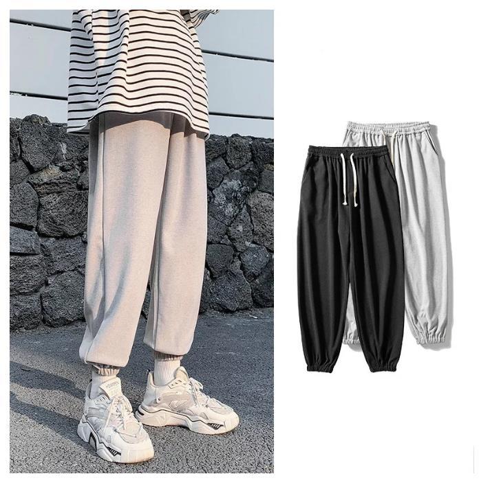 

yuqianyi Streetwear Sweatpants Casual pants men New Fashion Harem Pants Ankle-length Mens Joggers Sportwear Trousers, Black