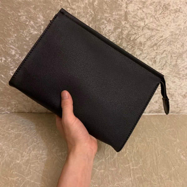 

New Travel Toiletry Pouch 26 cm Protection Makeup Zopper Bags Clutch Women Genuine Leather Waterproof 19 cm Cosmetic Bags For Women 47542, Whit brand