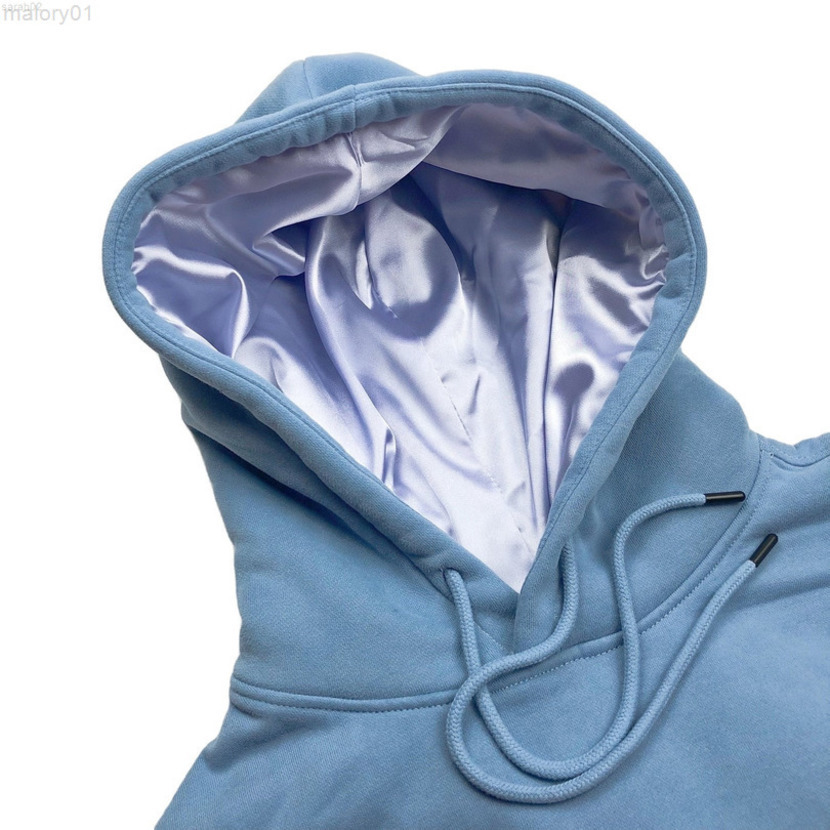 

custom blank hoodie with silk lining inner satin hoodi, Pink