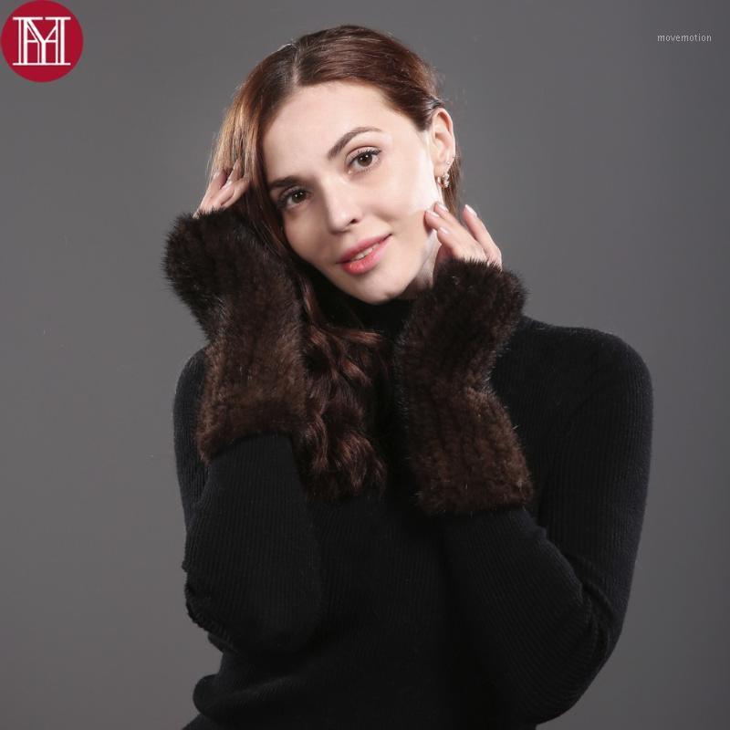 

Women Fur Gloves Winter Natural Mittens For Girls 2020 Brand Elastic Knitted Natural Real Gloves High Quality1