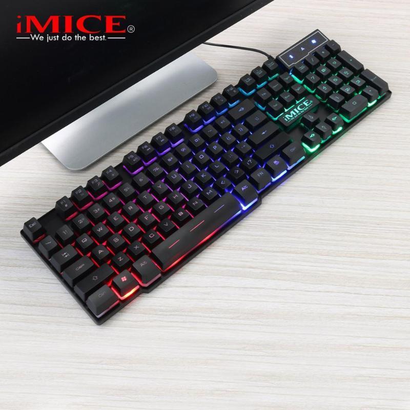 

Wired Gaming Keyboard Mechanical Feeling Backlit Keyboards USB 104 Keycaps Russian Keyboard Waterproof Computer Game Keyboards1