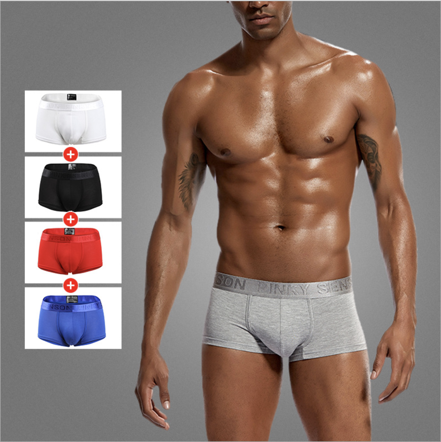 PINKY SENSON men modal underwears solid letter mens underwears boxers mens cotton breathable underwears designer men&#039;s underwear briefs-image-595272532