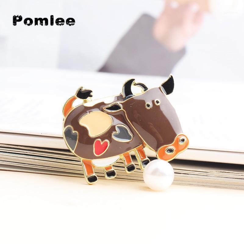 

Pomlee 6colors Enamel Cute Milk Cow Brooches For Women Chinese Bull Year Design Fashion Kids Cartoon Animal Pin Brooch Good Gift1