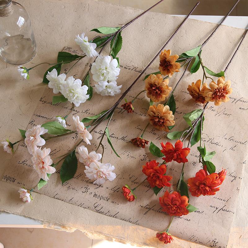 

Artificial Flowers 7 Dahlia Plastic Flower Branches Outdoor Wedding Decoration Home Party Christmas Decoration, Blue