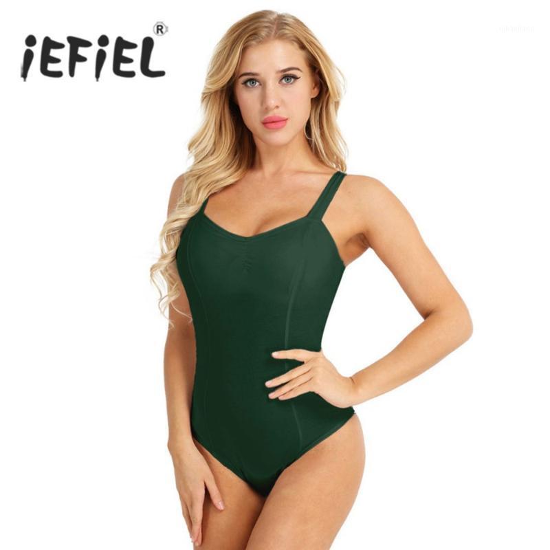 

iEFiEL Adult Womens Ballet Turnpakje Built In Shelf Bra Chest Loose Gymnastics Leotard Costumes Bodysuit Swimsuit for Dancing1, Burgundy