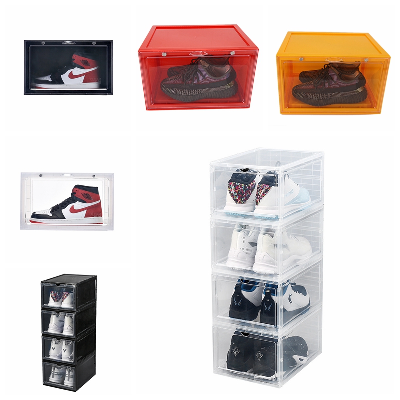 

Plastic Transparent Shoe Boxes Drawer Thicken Storage Shoe Boxes Foldable Stackable Dust-proof Organizer Sort Out Shoes Cabinet GGD2213