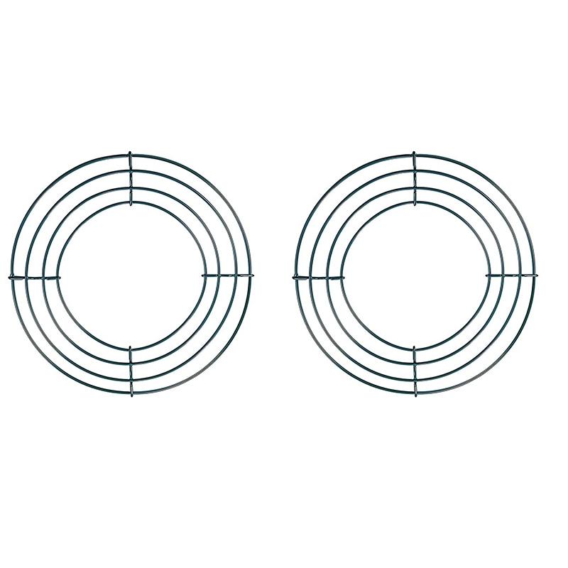 

BMBY-2 Pack Wire Wreath Frame Wire Wreath Making Rings Green for New Year Valentines Decoration (8 Inch