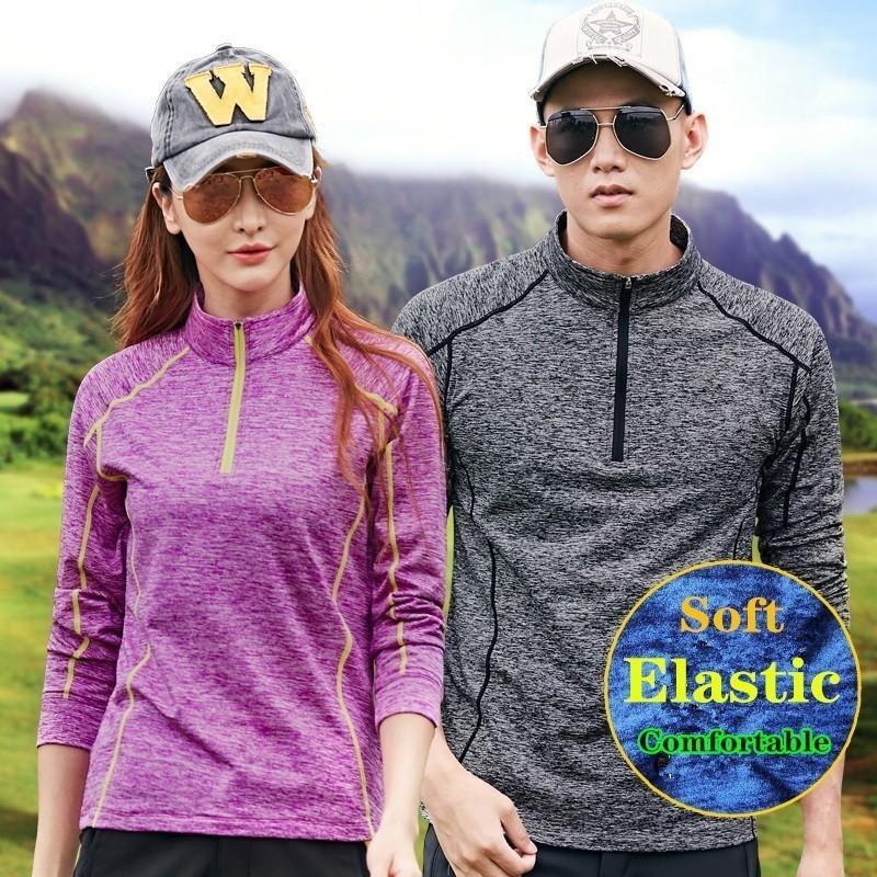 

High Quality Hiking Long Sleeve Top UV Thin Soft Clothes Summer Autumn Men Women Tights Quick Dry 3XL 4XL 5XL 6XL Sport T shirt1, Women red