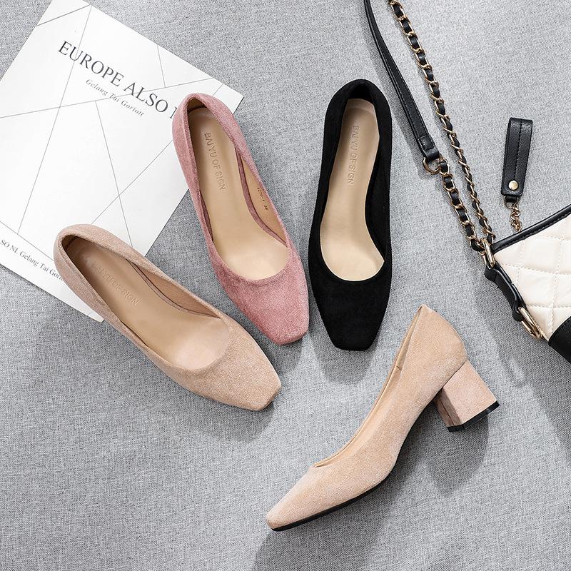 

Elegant Shoes For Woman Pumps Women Shoes Square Heel Black Women High Heels Block Heel Fashion Chaussure Mariage Femme