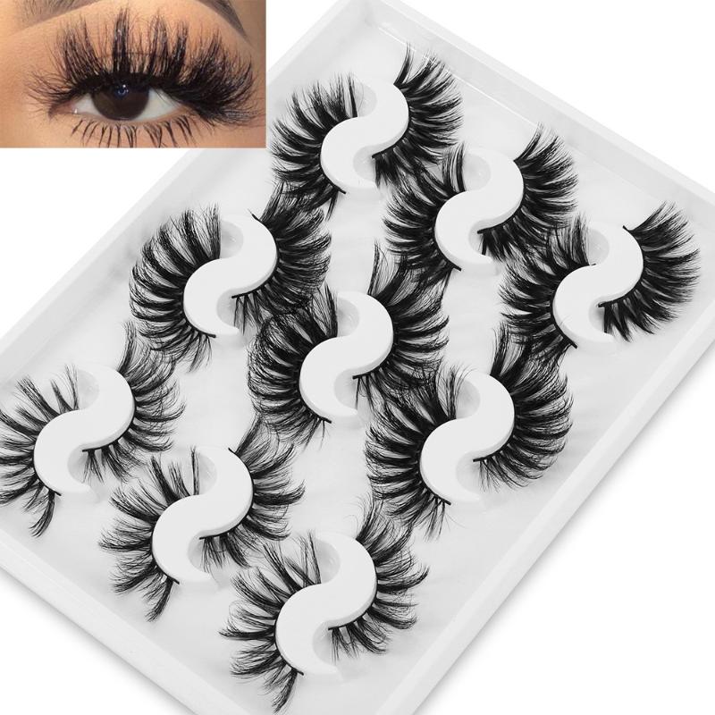 

7/9Pairs Mixed Styles False Eyelashes Wispies Fluffy Natural Thick Criss-cross Dramatic Eyelashes Extension Handmade Makeup Tool