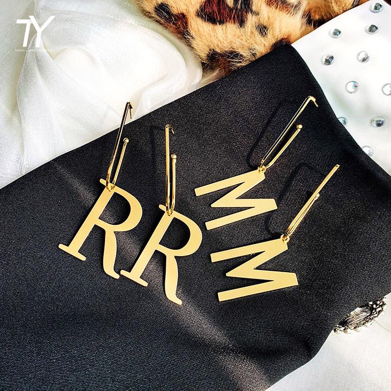 

Dangle & Chandelier 2021 Classic Gold Letter Long Earrings Party Exaggerated Personality Fashion Women Jewelry M