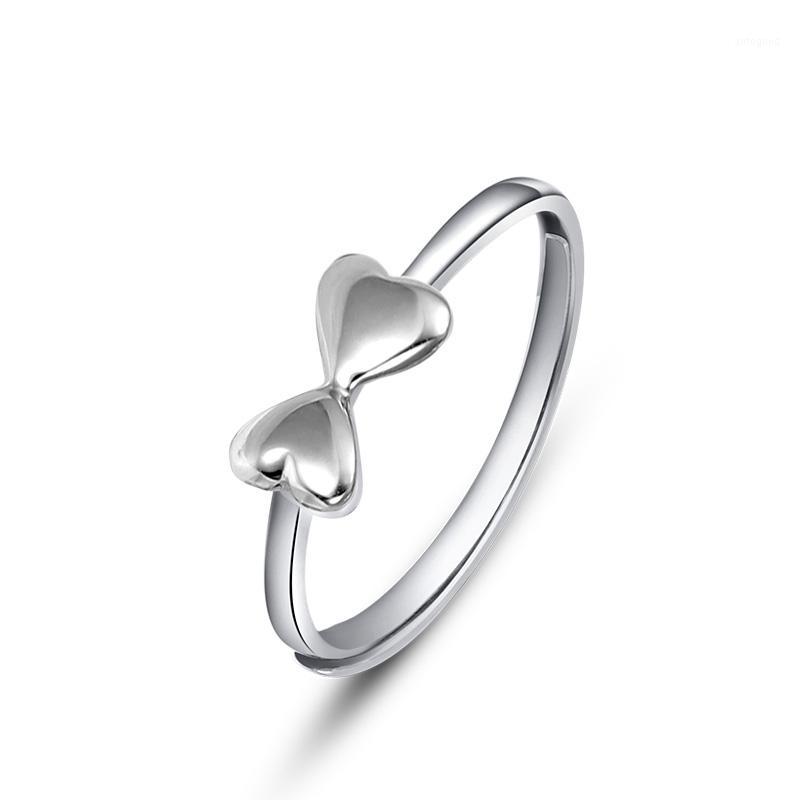 

Cluster Rings Classic Elegant Bowknot Shape Glossy Real Platinum PT950 Bands For Women Girlfriend Lady Fancy Upscale Anniversary Jewelry1